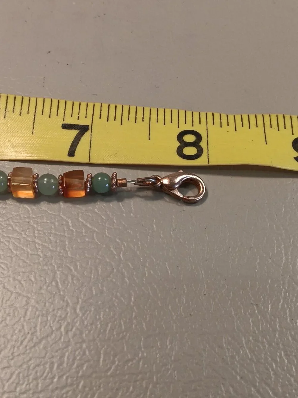 Lot of 3 pieces - stone bead bracelets & dainty silver tone collar necklace